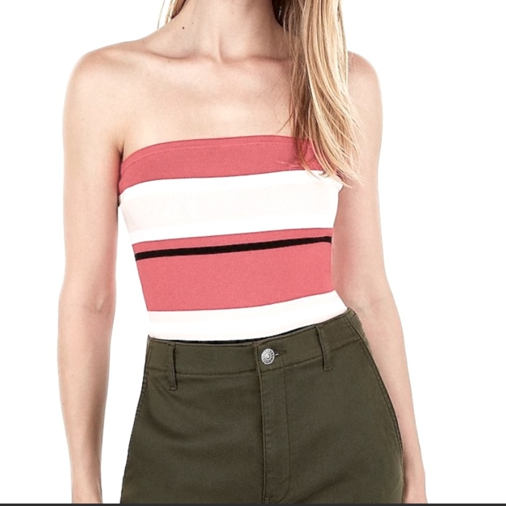 Express Striped Knit Tube Top